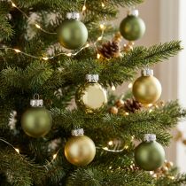 Artikel Mini kerstboomballen glas groen mix Ø2,5cm 22 st