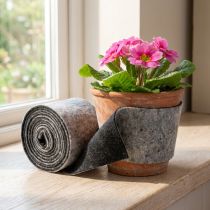 Artikel Tweekleurige scharnier voor potten van wolvilt, grijs/zwart, 15 cm x 5 m