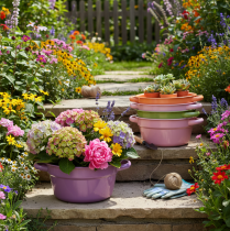 Artikel Decoratieve metalen schaal, 4 lentekleuren, Ø17 cm, 4 stuks