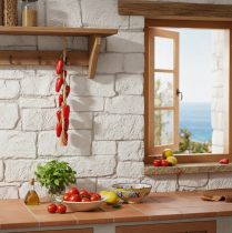Artikel Decoratieve hanger peperrood aan een streng naturel zomer L60cm