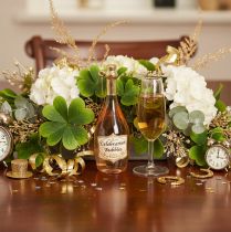 Artikel Kerstboomversiering set, champagneglas en champagnefles, kerstdecoratie, 14 cm, 2 stuks