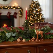 Artikel Groene metalen kerstboomversiering (kandelaar) 28 cm