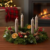 Artikel Kaarsenring met cijfers voor een adventskrans, 3 cm, 4 stuks