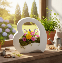 Artikel Hartvormige decoratie voor planten en bloemstukken, open ontwerp, moderne hartvorm, 19 cm