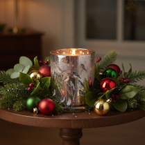 Artikel Kandelaar met vogels, winterdesign, glanzend, 12 cm