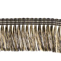 Artikel Zwart-gouden franjeband 4 cm x 25 m - Ideaal voor kransdecoratie, rouwlint en vintage accessoires