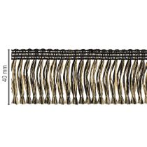 Artikel Zwart-gouden franjeband 4 cm x 25 m - Ideaal voor kransdecoratie, rouwlint en vintage accessoires