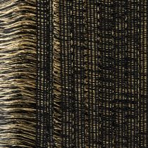 Artikel Zwart-gouden franjeband 4 cm x 25 m - Ideaal voor kransdecoratie, rouwlint en vintage accessoires