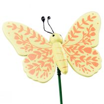 Artikel Lentedecoratie bloempluggen houten decoratieve vlinders 24,5 cm 16st