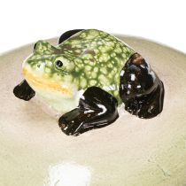 Artikel Decoratieve keramische kikker, drijvend steentje voor tuinvijvers en waterpartijen, 13 cm