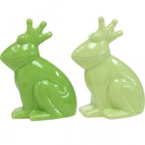 Artikel Keramische kikker decoratie figuur, kikker prins zomer decoratie 10.5×5.5×7cm 4st