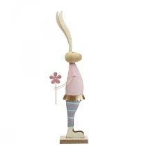 Lente decoratie konijnen gemaakt van metaal paar konijnen H39cm