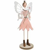 Lentefee met bloem, metalen decoratie, bloesemfee, lente, elfendecoratie