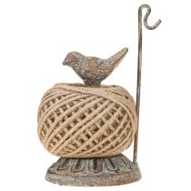 Artikel Vintage metalen kloshouder met vogel en jute garen H17cm
