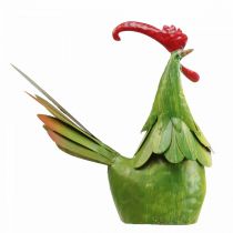 Tuindecoratie Haan Metaal Tafeldecoratie Pasen Groen 24×6×22cm