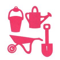 Artikel Tuingereedschap vilt roze 24 st