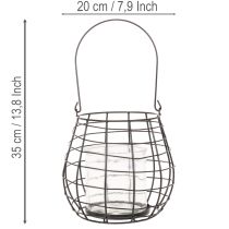 Artikel Tuinlantaarn met glazen kaarsenhouder, zwart, Ø20cm, H18,5cm