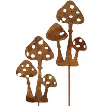 Tuinplug patina paddenstoel decoratieve plug 15cm 6st