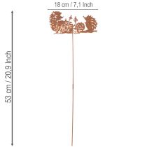 Artikel Tuinsteker met egelmotief, roestkleurige decoratie voor zomer en herfst, 53 cm
