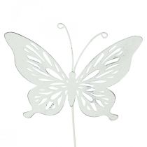 Tuinstekers metaal vlinder wit 14×12,5/52cm 2st