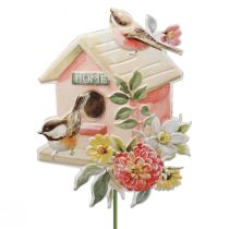 Tuinstekers metalen vogels, plantenstekers vogelhuisje decoratie 76,5cm