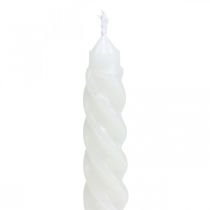 Gedraaide kaarsen spiraalkaarsen creme Ø2.2cm H30cm 2st