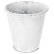 Artikel Decoratieve plantenpot, metalen plantenpot, wit, Ø18,5 cm, H18 cm