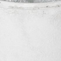 Artikel Decoratieve plantenpot, metalen plantenpot, wit, Ø18,5 cm, H18 cm