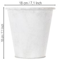 Artikel Decoratieve plantenpot, metalen plantenpot, wit, Ø18,5 cm, H18 cm