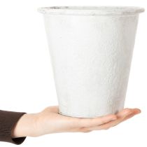 Artikel Decoratieve plantenpot, metalen plantenpot, wit, Ø18,5 cm, H18 cm
