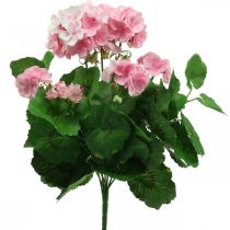 Geranium kunstbloem Roze geraniumstruik kunst 7 bloemen H38cm