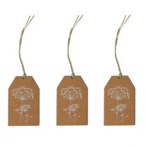 Cadeaukaartjes papier bruine bloemen 8×5cm 24st