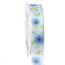 Artikel Cadeaulint korenbloem zijden lint blauw 25mm 18m