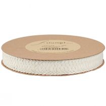 Artikel Cadeaulint Crème Gevlochten Papieren Lint 20mm 10m