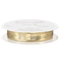 Artikel Gouden cadeaulint met draadversteviging, 15 mm breed, 25 m lang