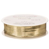 Artikel Goudkleurig cadeaulint met draadversteviging, 25 mm breed, 25 m lang