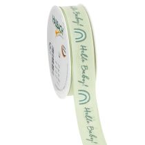 Artikel Cadeaulint Hello Baby decoratief lint groen 25 mm 16 m