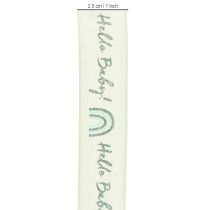 Artikel Cadeaulint Hello Baby decoratief lint groen 25 mm 16 m