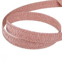 Artikel Cadeaulintpapier oudroze gevlochten papieren lint 20mm 10m