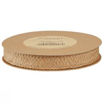 Artikel Cadeaulint papier gevlochten natuurlijk papier lint 20mm 10m