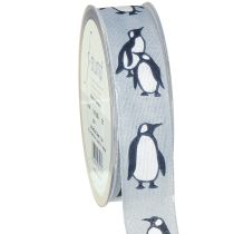 Artikel Cadeaulint pinguïns Kerstlintstof 25mm 15m