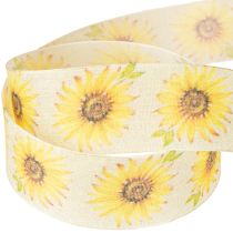 Artikel Cadeaulint zonnebloemen geel lint 40mm 15m