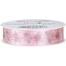 Artikel Cadeaulint sterren Kerstlint roze 25mm 20m
