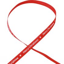 Artikel Cadeaulint rood “Merry Christmas” katoen 10mm 100m