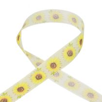 Artikel Cadeaulint zonnebloemen geel lint 40mm 15m