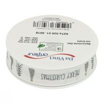 Artikel Cadeaulint Kerstmis Vrolijk Kerstfeest Grijs 25mm 18m