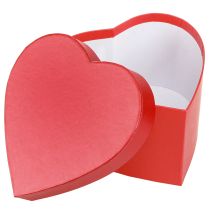 Artikel Geschenkdoos hart papieren decoratie rood 14×14,5cm H9cm 3st