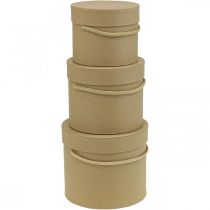 Artikel Geschenkdoos rond bloembak beige Ø12.5/14.5/16.5cm set van 3