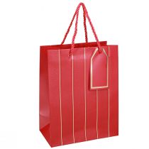 Artikel Cadeauzakje Kerstzakje rood goud 18×10×23cm 1 st