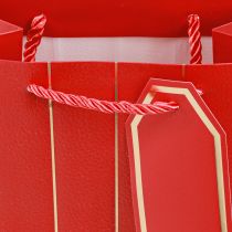 Artikel Cadeauzakje Kerstzakje rood goud 18×10×23cm 1 st